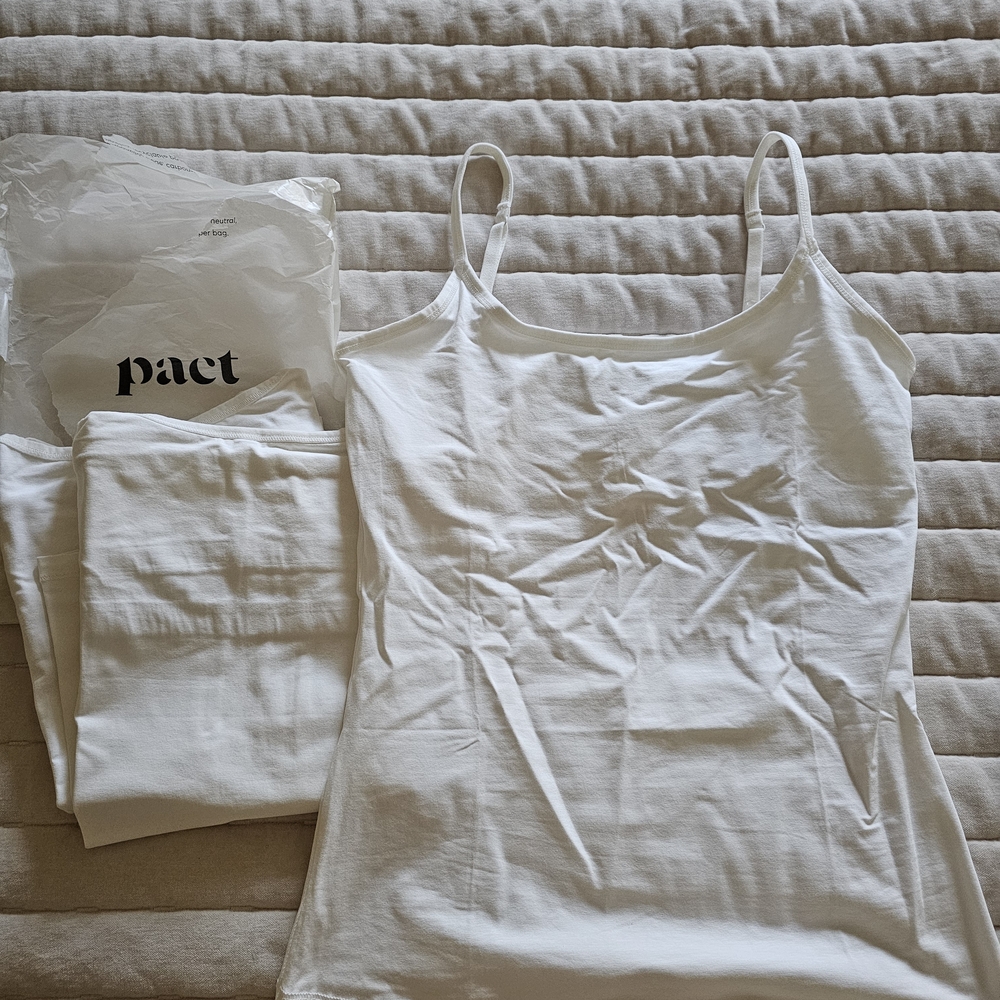 Organic Cotton Everyday Shelf Bra Long Camisole 3-Pack M - Picture 2 of 4